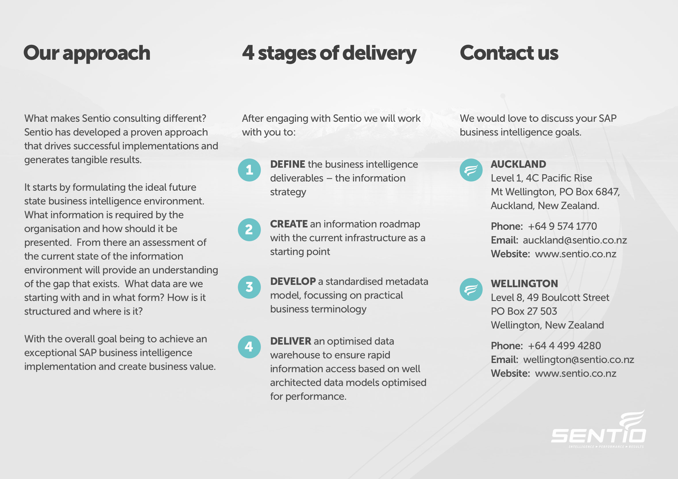 Sentio company overview brochure company overview