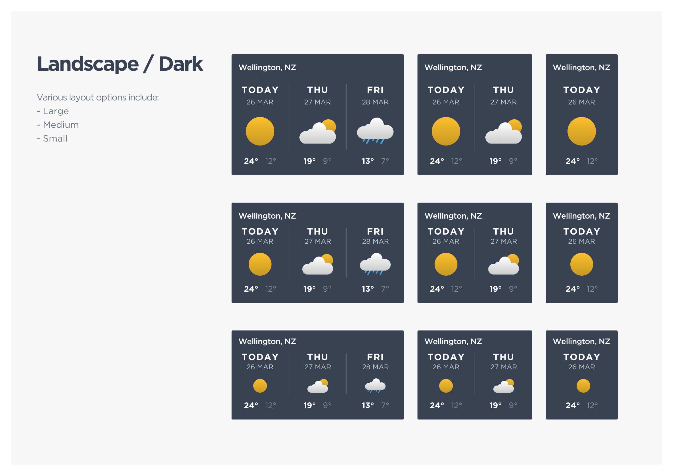 Weather OnDemand dashboard reponsive layout options