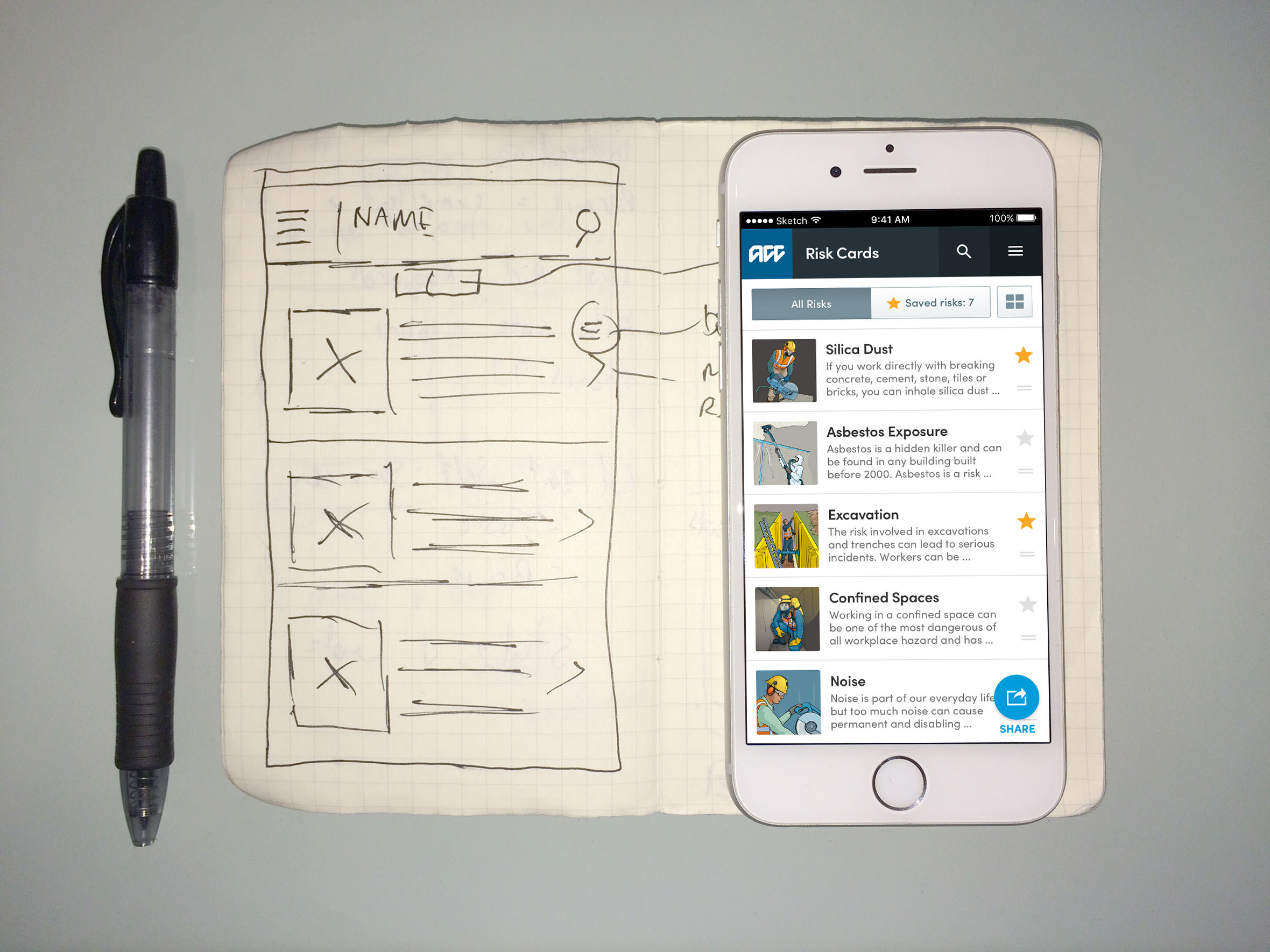 health-and-safety-app-sketch-to-design