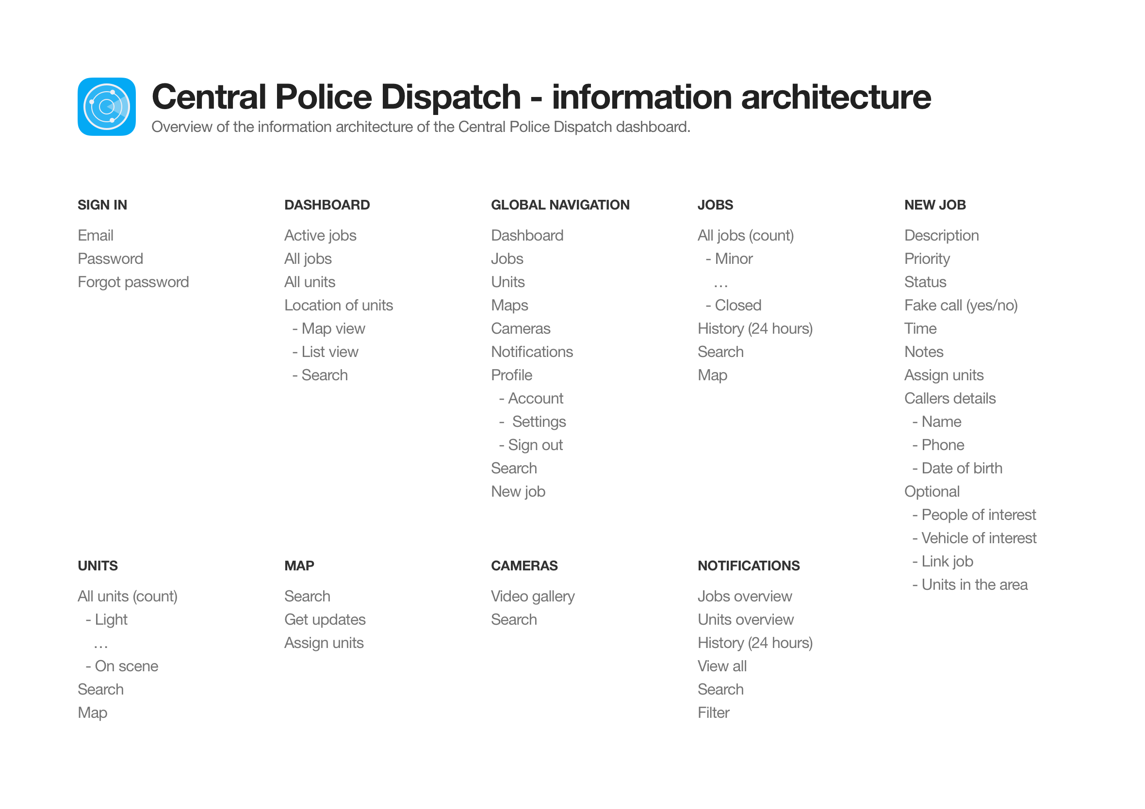 police-dispatch-information-architecture