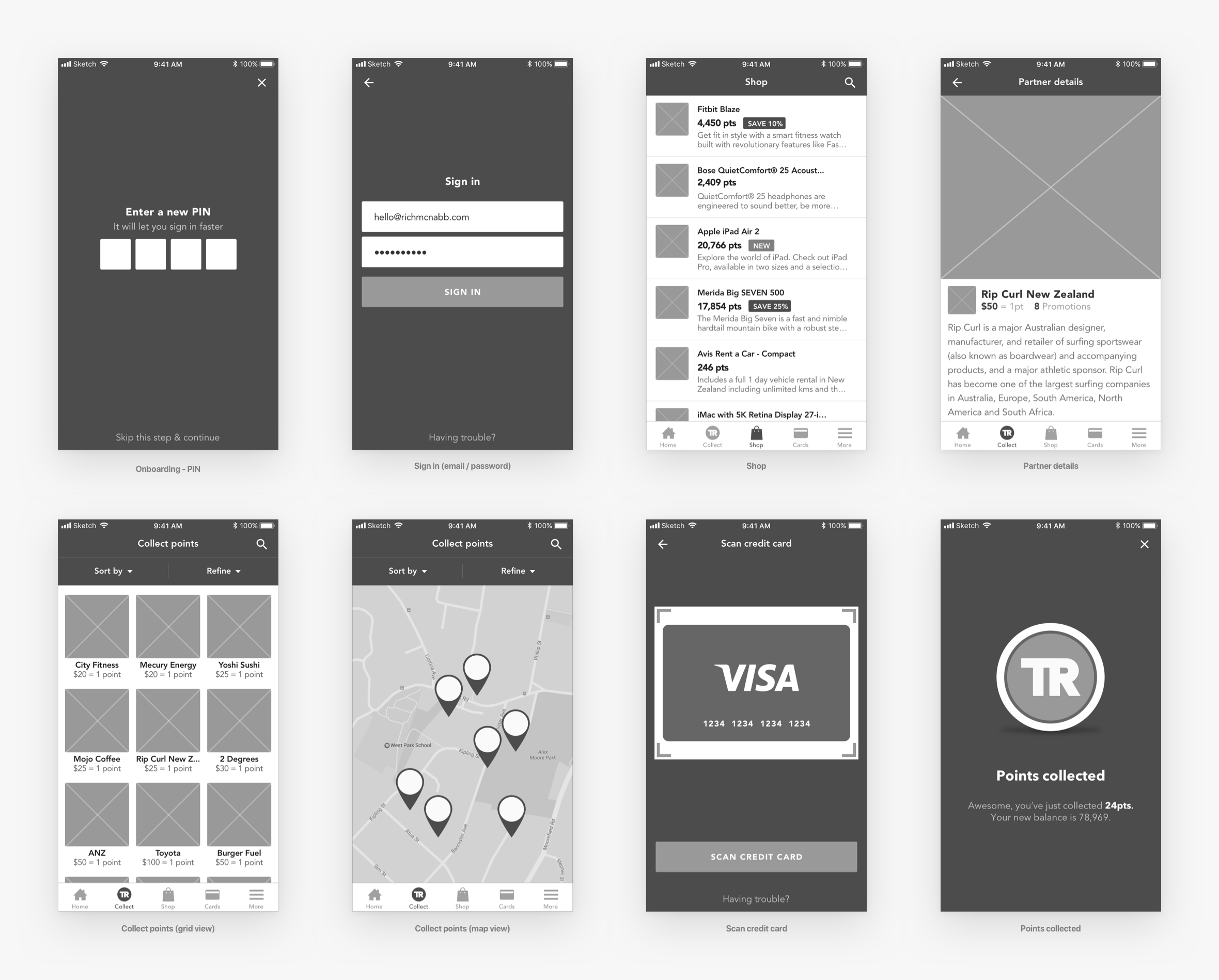 travel-rewards-wireframes