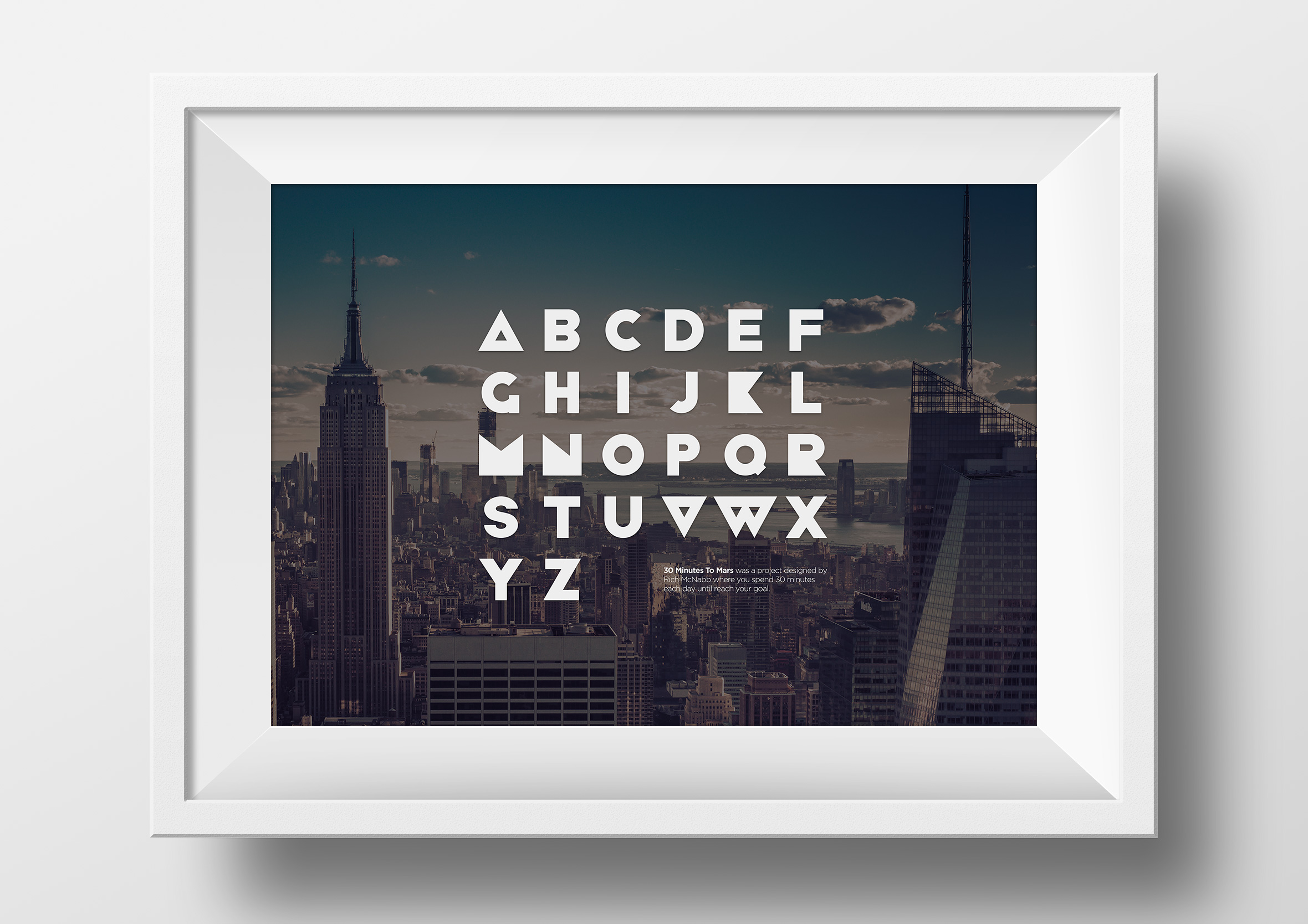 30 Minutes to Mars free font framed dark