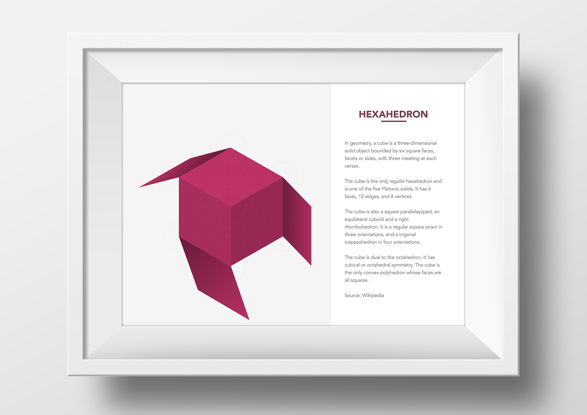 metatrons cube origami app single framed print hexahedron