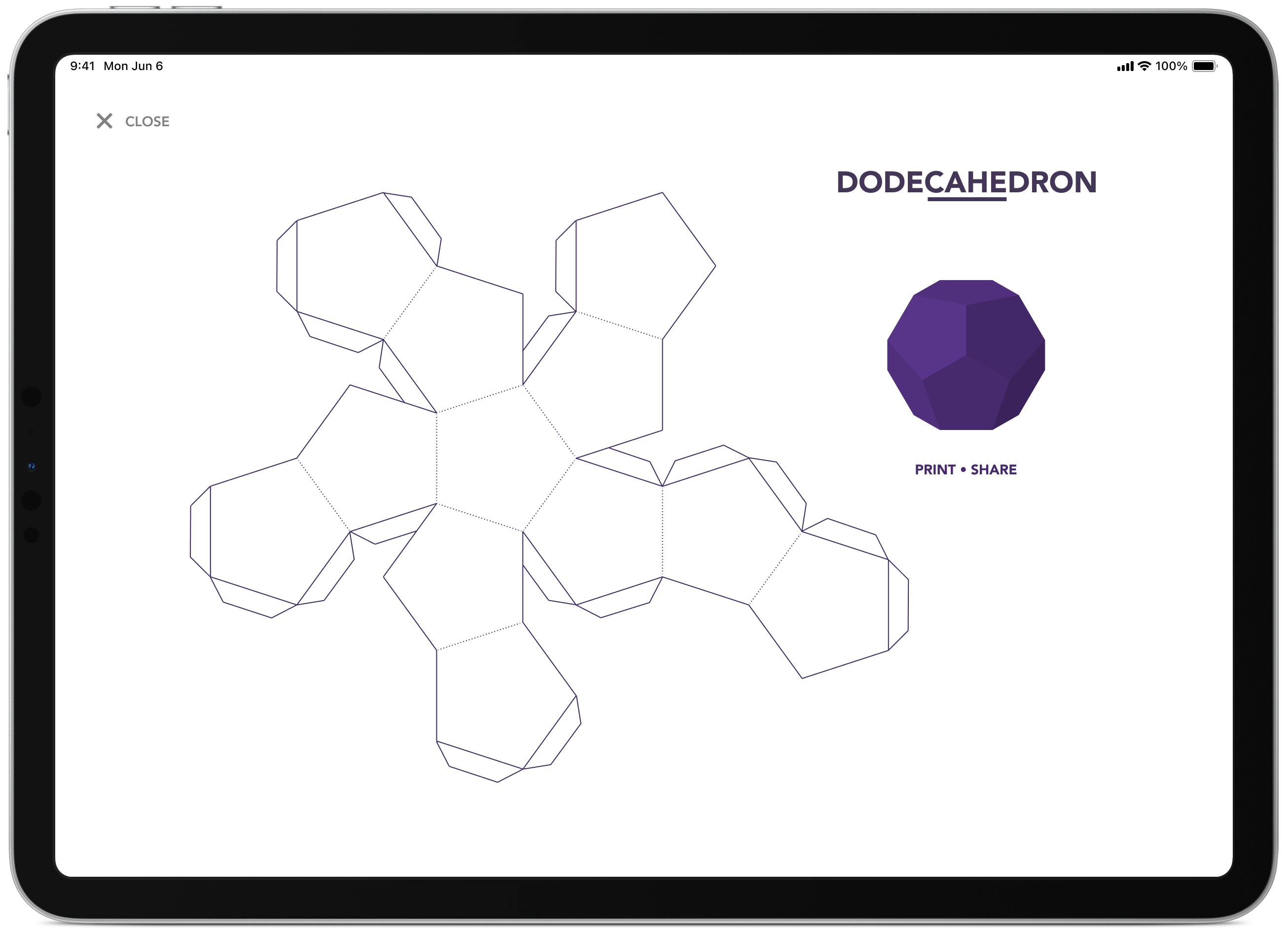 Metatron's cube origami app diagram