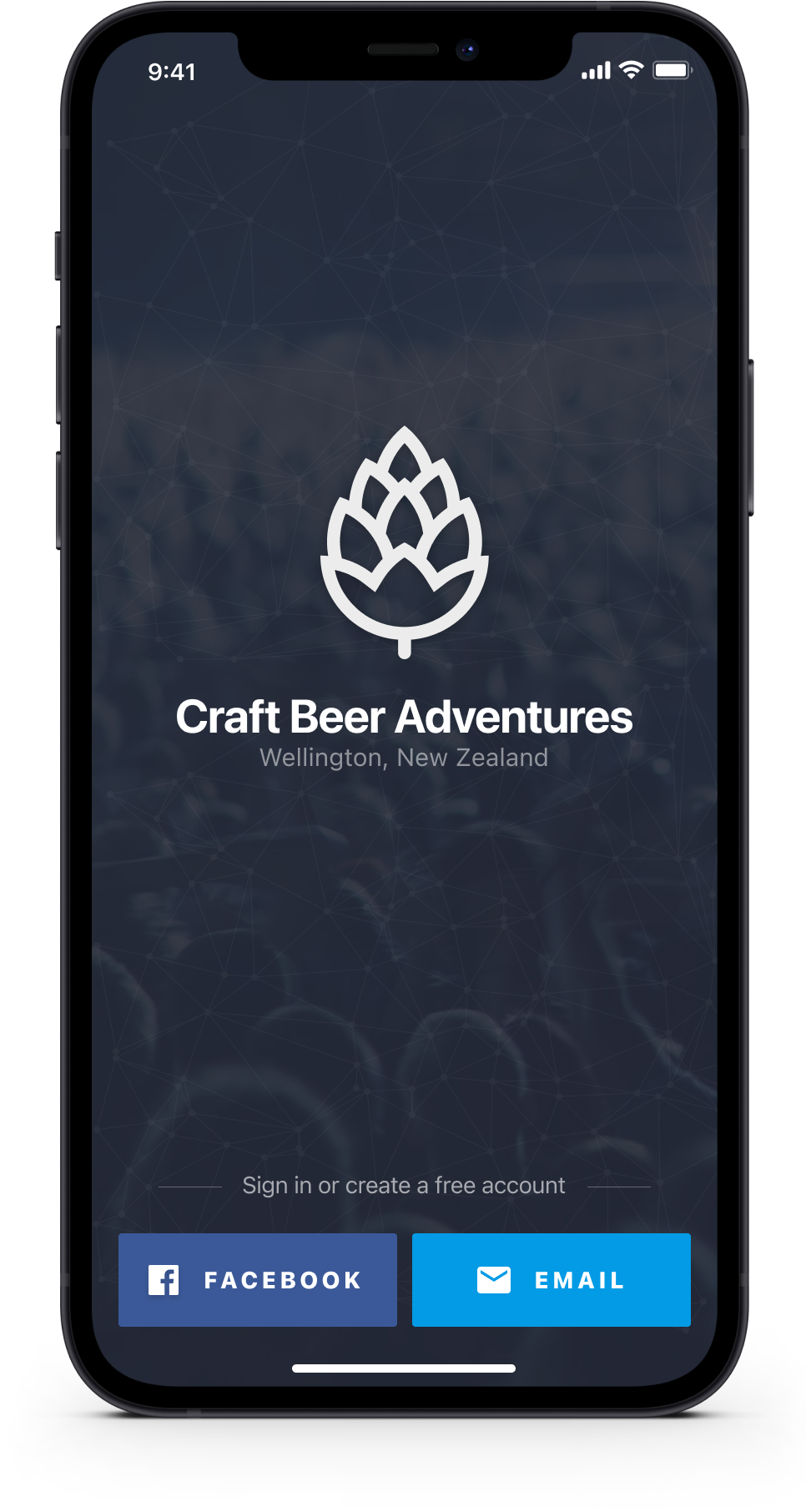 Wellington craft beer app sign-up
