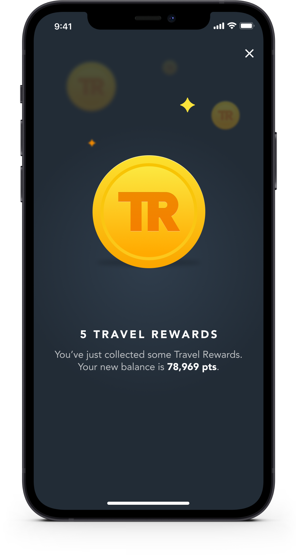 Travel rewards app points collected