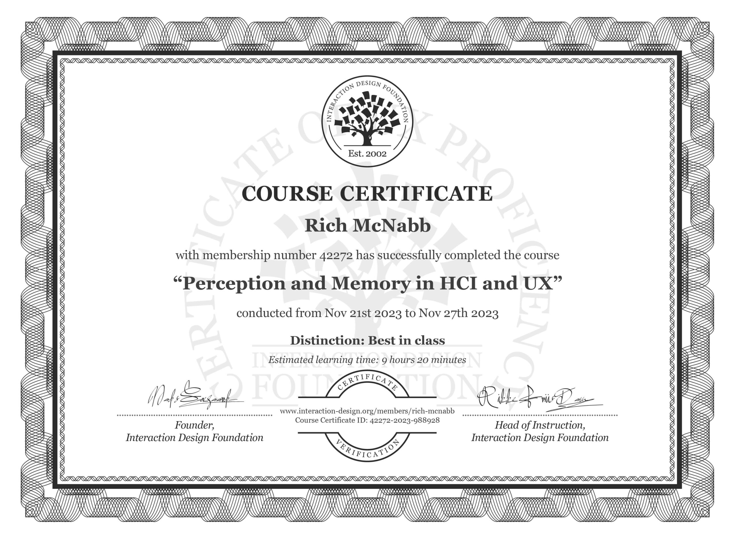Perception and Memory in HCI and UX