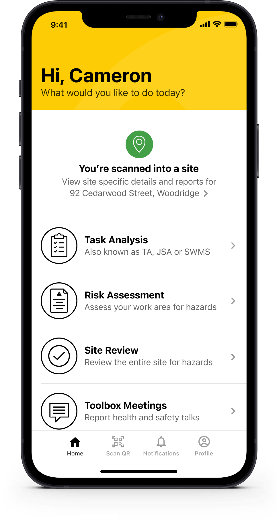 worksite health and safety app home paid scanned in