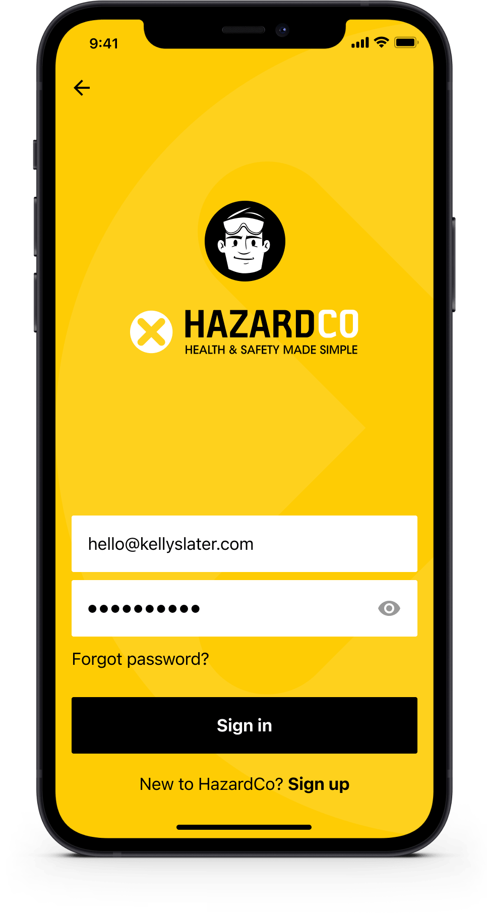 worksite health and safety app log in email password